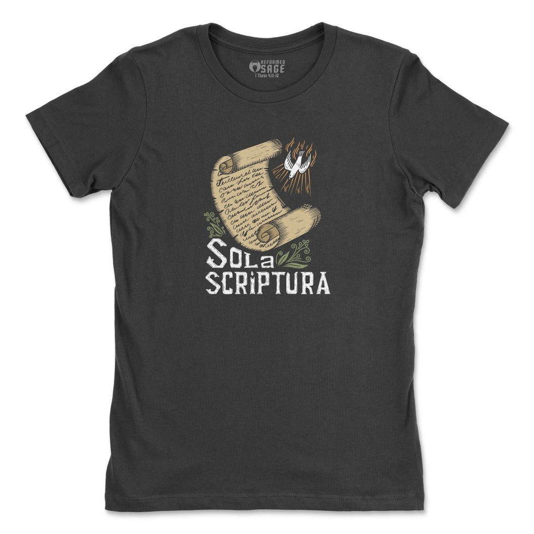 - Sola Scriptura - Womens Tee - The Reformed Sage - #reformed# - #reformed_gifts# - #christian_gifts#
