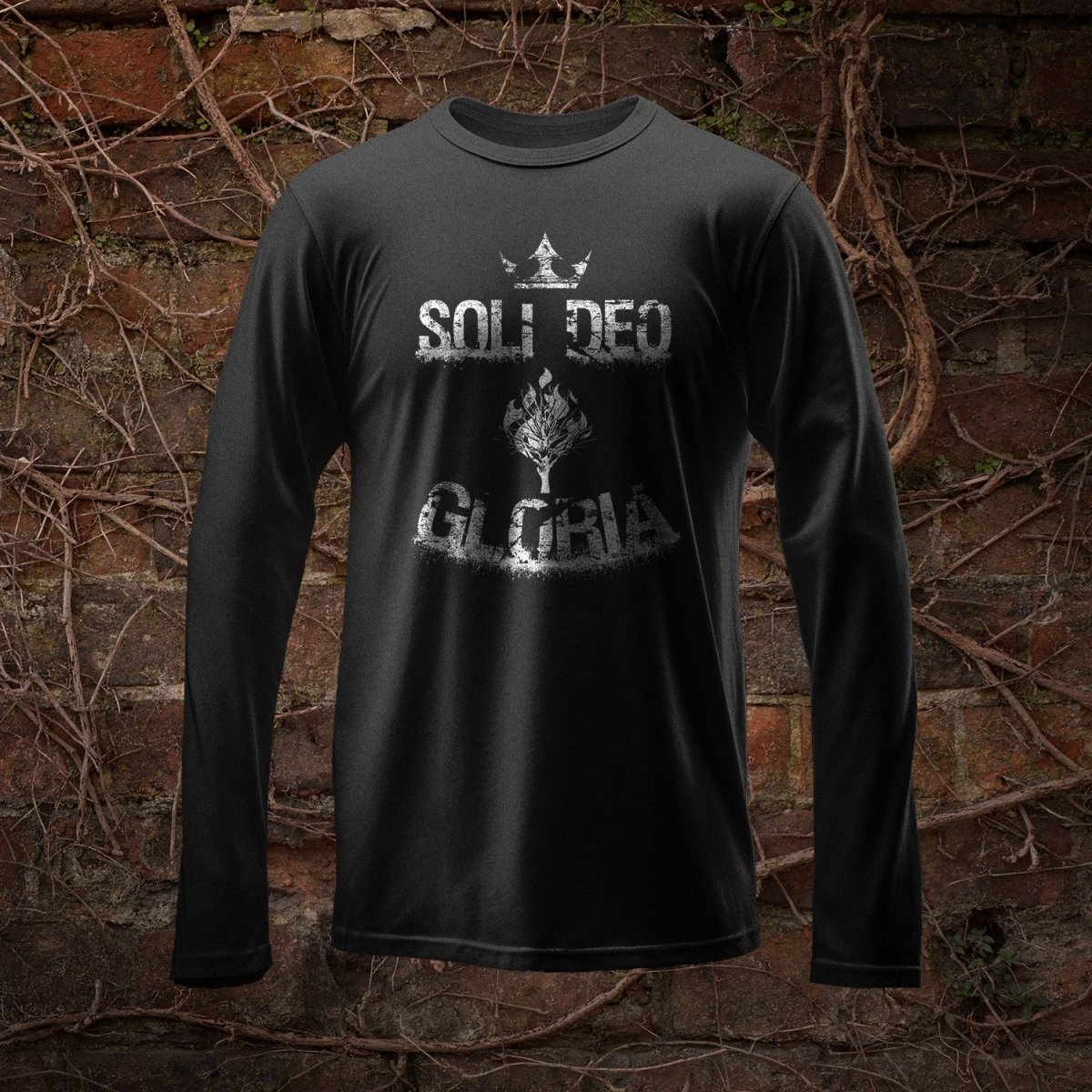 LS - Soli Deo Gloria Grunge - Long Sleeve Tee - The Reformed Sage - #reformed# - #reformed_gifts# - #christian_gifts#