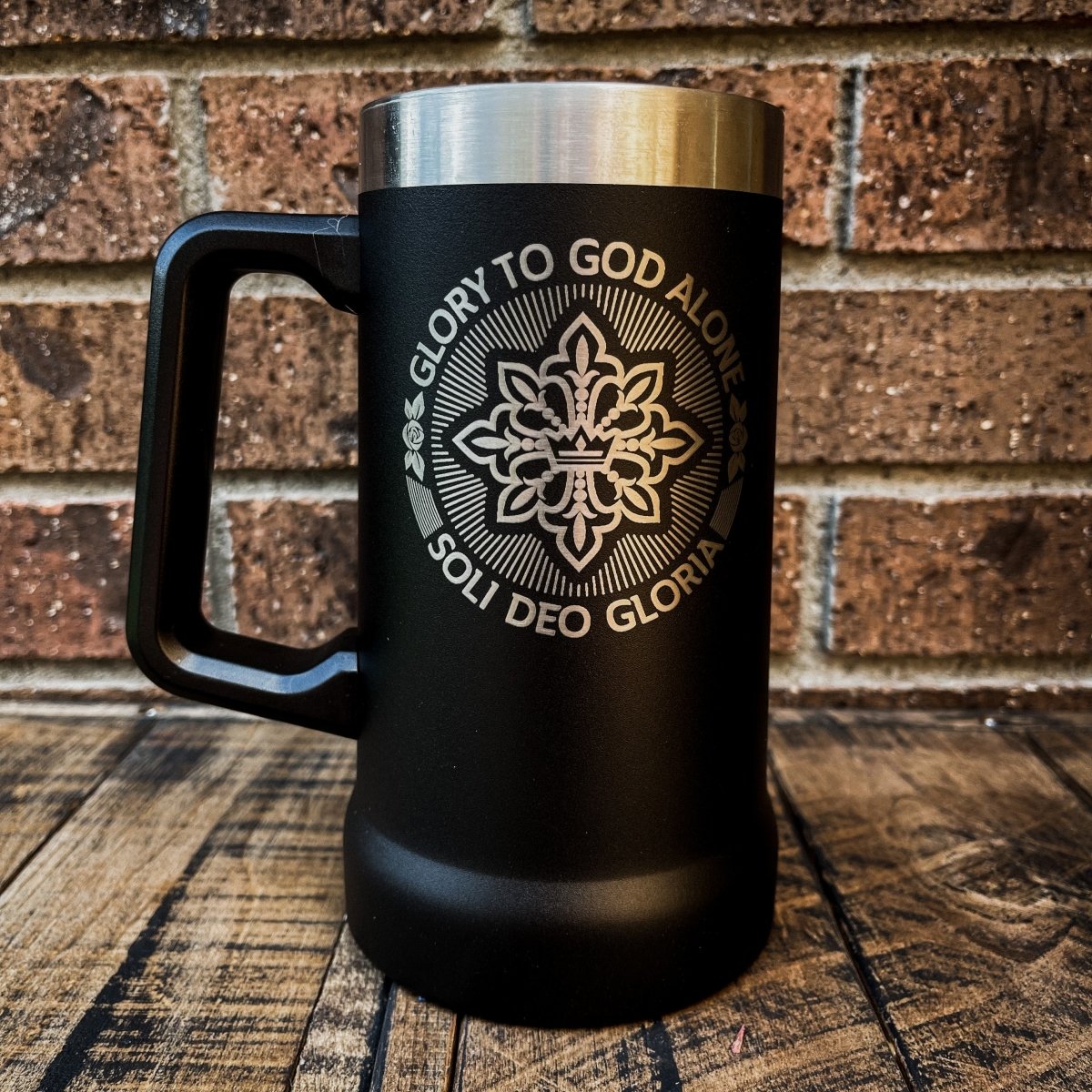 24oz Stein - Soli Deo Gloria Seal - 24oz Stein - The Reformed Sage - #reformed# - #reformed_gifts# - #christian_gifts#
