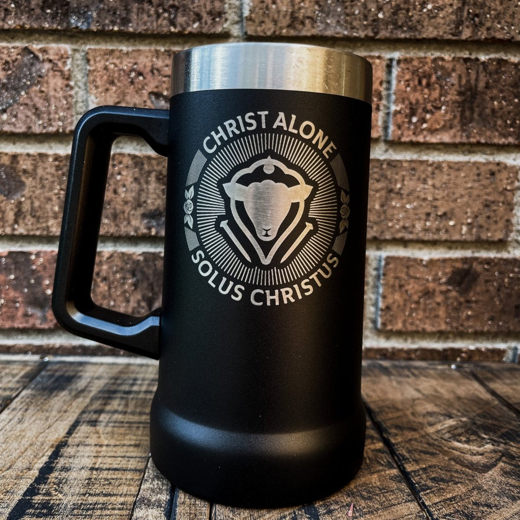 24oz Stein - Solus Christus Seal - 24oz Stein - The Reformed Sage - #reformed# - #reformed_gifts# - #christian_gifts#