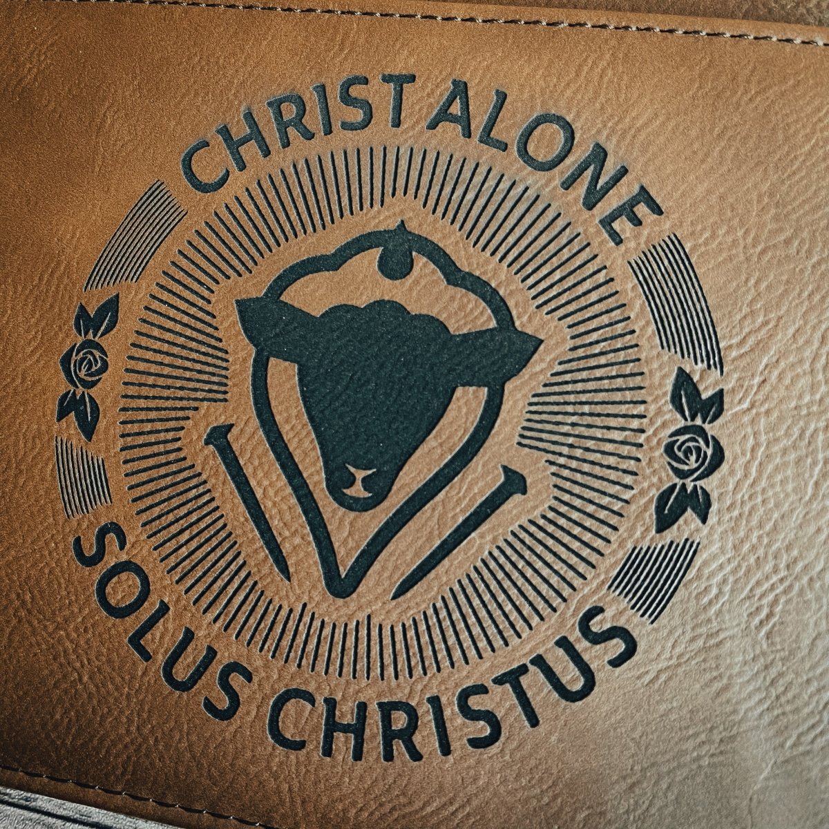 Bible Cover - Solus Christus Seal - Bible Cover - The Reformed Sage - #reformed# - #reformed_gifts# - #christian_gifts#