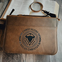 Load image into Gallery viewer, Bible Cover - Solus Christus Seal - Bible Cover - The Reformed Sage - #reformed# - #reformed_gifts# - #christian_gifts#
