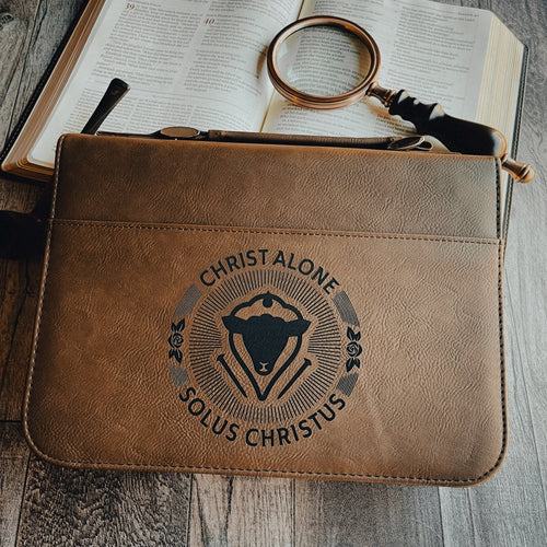 Bible Cover - Solus Christus Seal - Bible Cover - The Reformed Sage - #reformed# - #reformed_gifts# - #christian_gifts#