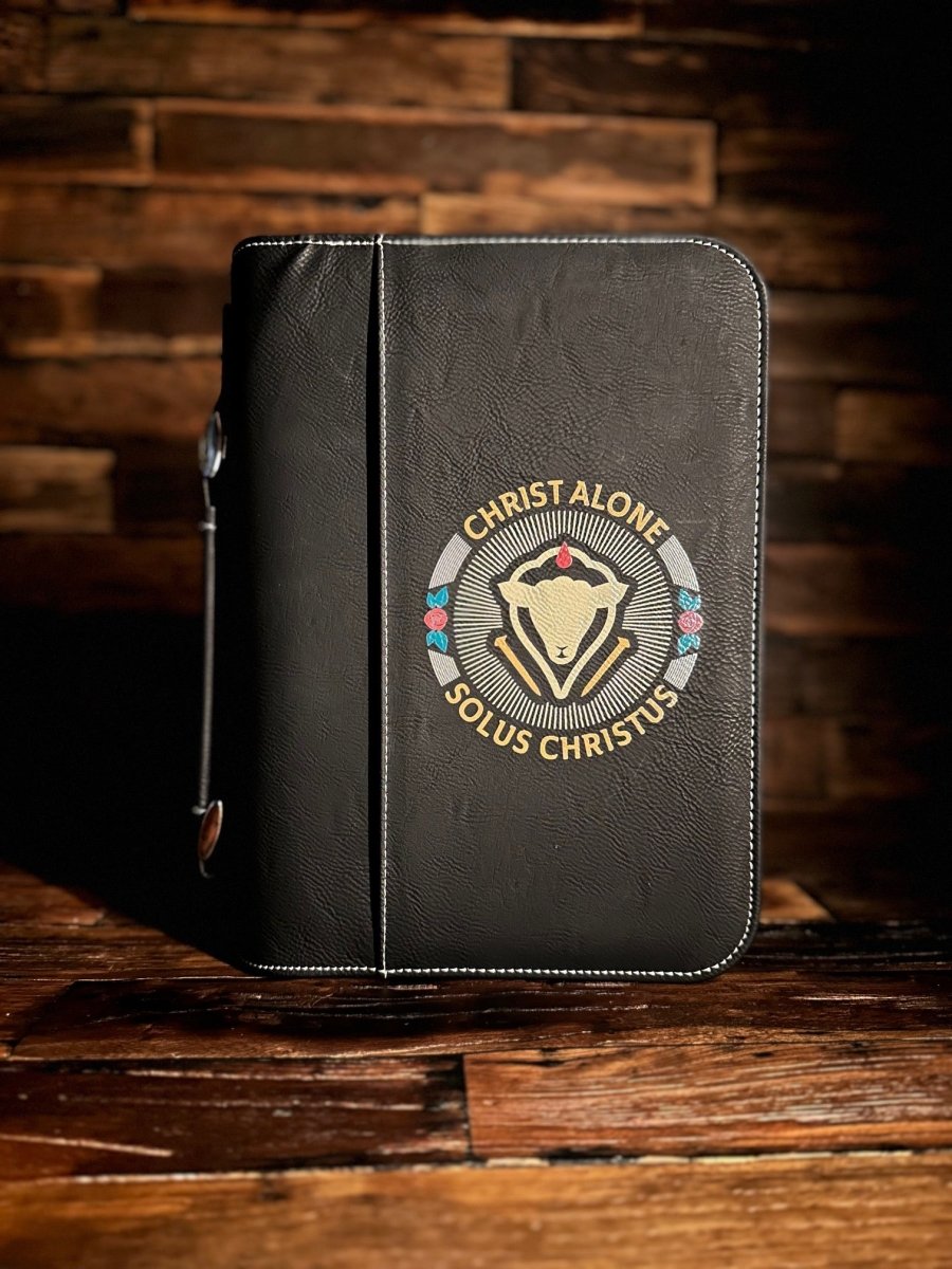 Colored Bible Cover - Solus Christus Seal - Colored Bible Cover - The Reformed Sage - #reformed# - #reformed_gifts# - #christian_gifts#