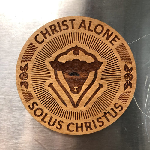 Magnet - Solus Christus Seal - Wood Magnet - The Reformed Sage - #reformed# - #reformed_gifts# - #christian_gifts#