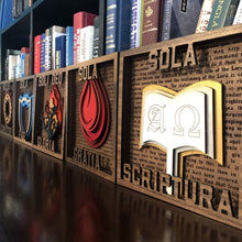 Load image into Gallery viewer, Layered Art - The Five Sola Set - The Reformed Sage - #reformed# - #reformed_gifts# - #christian_gifts#
