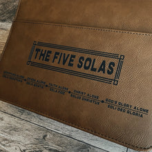 Load image into Gallery viewer, Bible Cover - The Five Solas - Bible Cover - The Reformed Sage - #reformed# - #reformed_gifts# - #christian_gifts#
