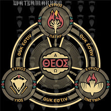 Load image into Gallery viewer, Shirt - Greek Trinity Seal - Tee - The Reformed Sage - #reformed# - #reformed_gifts# - #christian_gifts#
