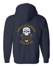 Load image into Gallery viewer, Zip up hoodie - Until We Die - Zip Hoodie - The Reformed Sage - #reformed# - #reformed_gifts# - #christian_gifts#
